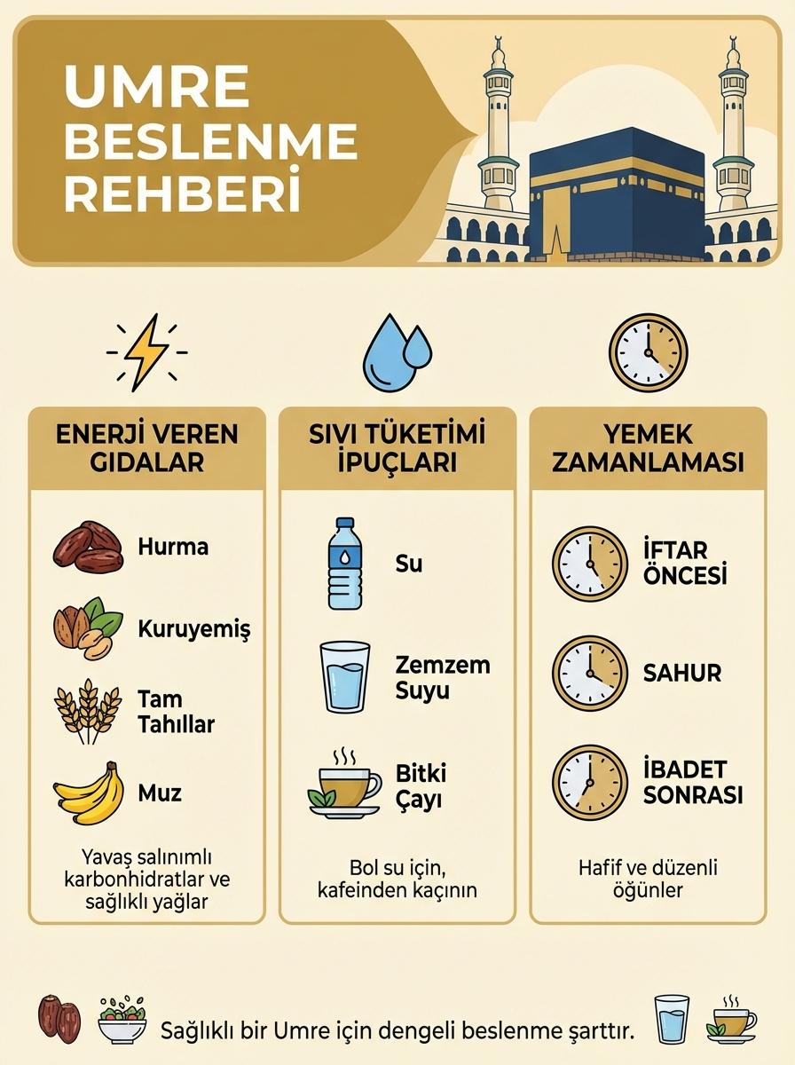Umre Sağlıklı Beslenme Rehberi: Yolculukta Enerji Yönetimi