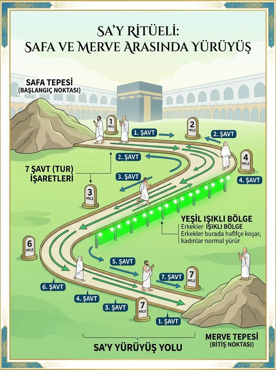 Sa'y Nasıl Yapılır? Safa ve Merve Arasında İbadet Rehberi