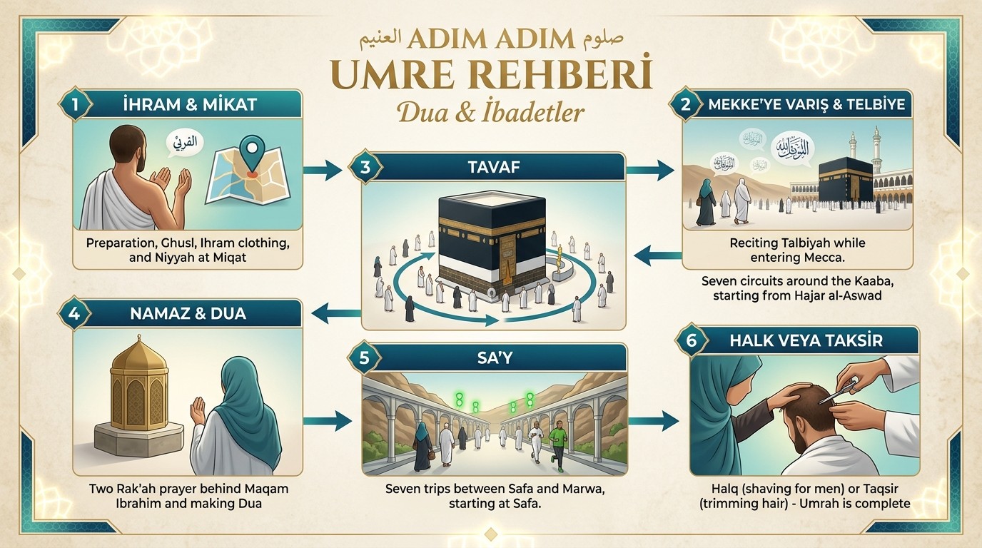 Umre Duaları Rehberi: Tavaf, Sa'y, İhram ve Tüm İbadet Duaları