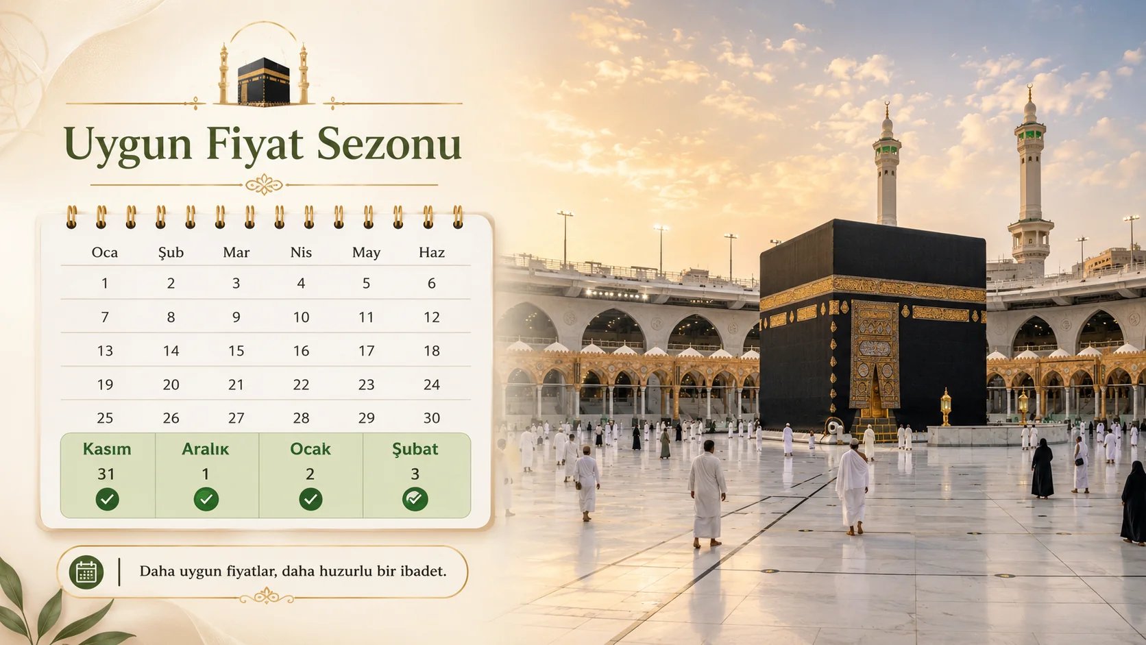 Umre İçin En Uygun Dönem 2026: Mevsim ve Fiyat Analizi