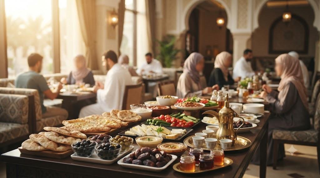 Otel restoranında umrecilerin kahvaltısı (temsili görsel)