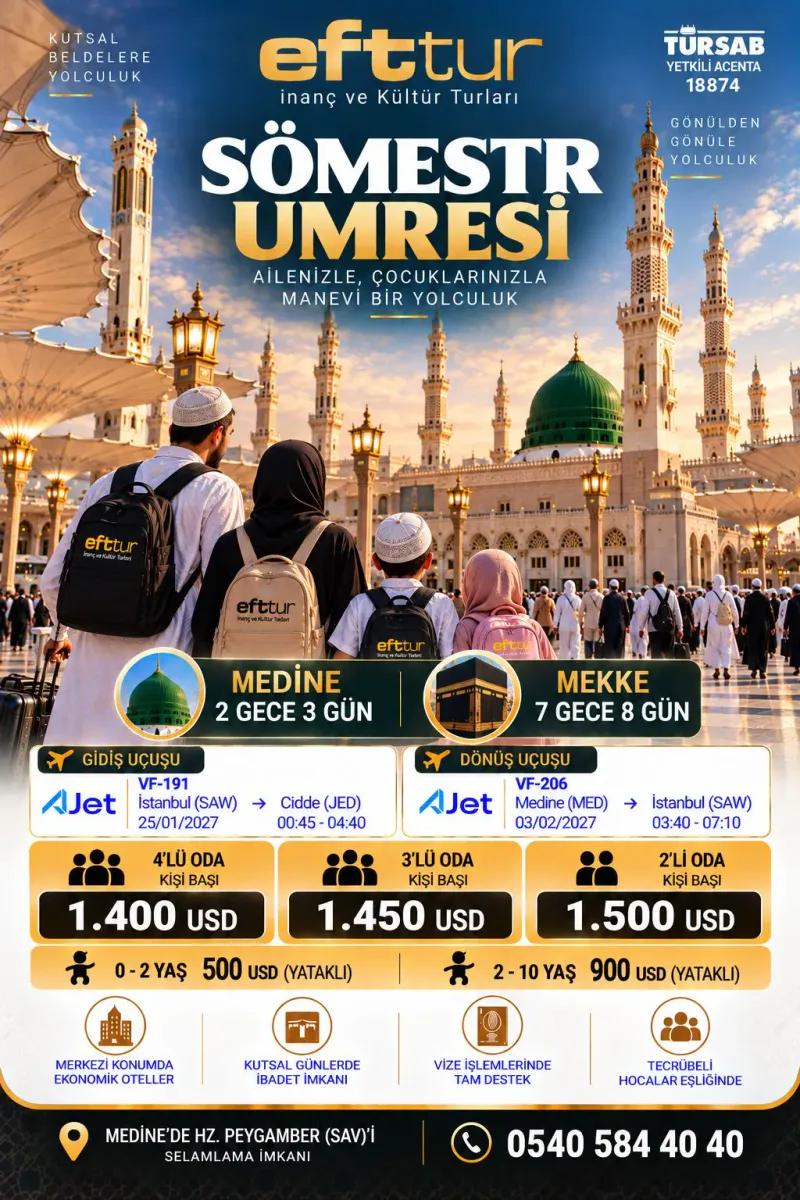 11 Mart 2027 Hareketli 14 Günlük Umre | EFT Turizm