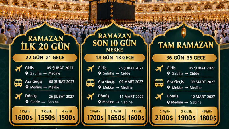 İstanbul Çıkışlı 14 Günlük Umre Turu 26 Şubat 2027 | Akil Turizm - 6