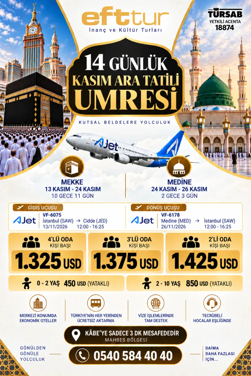 14 Günlük Umre Paket | EFT Turizm - 5