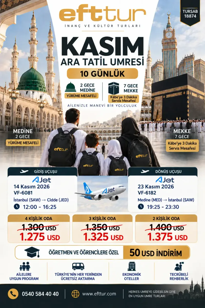 Ekonomik Umre - 10 Günlük Umre - 14 Kasım 2026 - EFT Turizm - 9