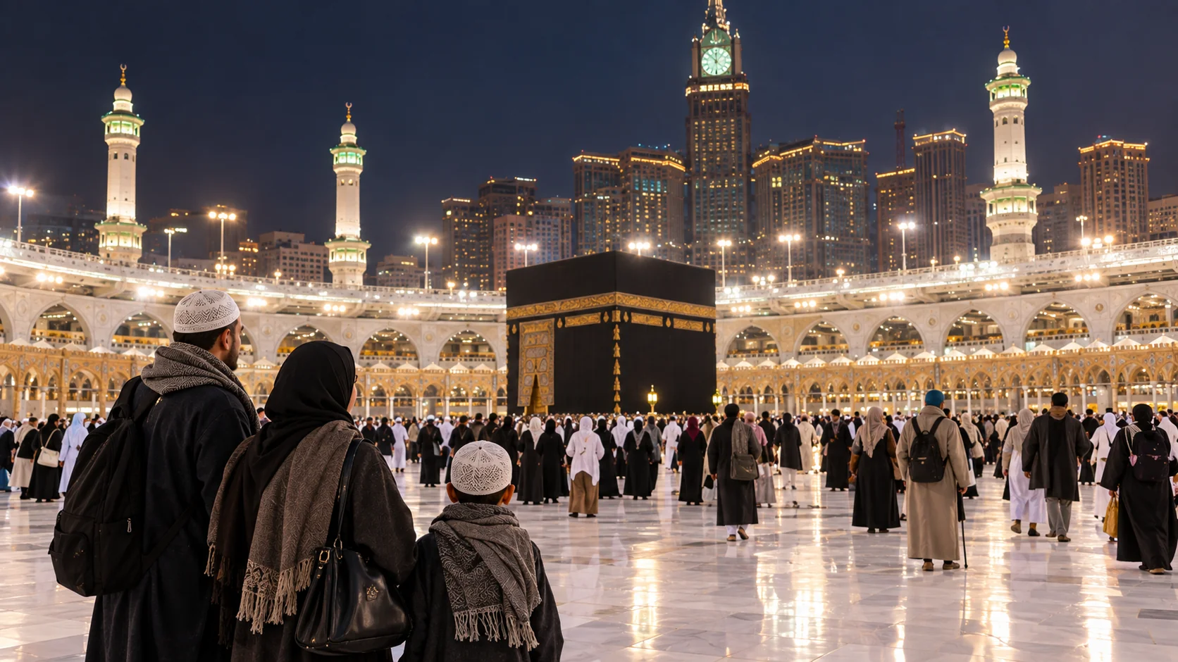 Aralık ayında serin bir akşamda Mescid-i Haram