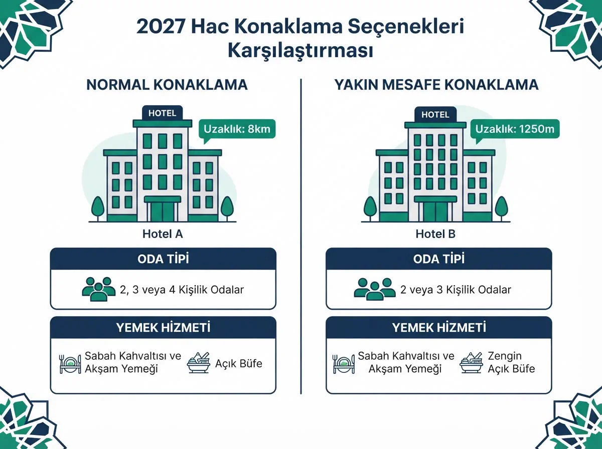 2027 Hac Kayıtları Takvim detayı: ön kayıt, kura, kesin kayıt, vize, eğitim aşamaları görseli
