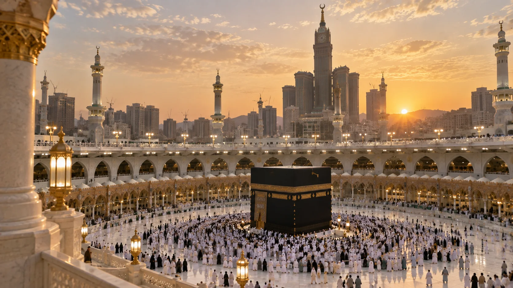 Mescid-i Haram'da gün doğumu