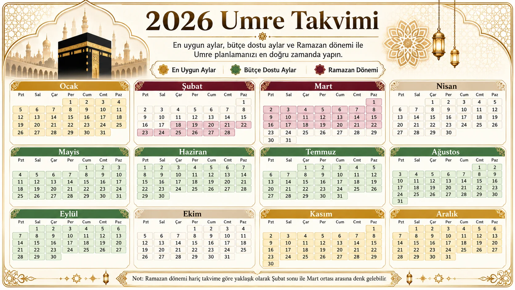 Umre Takvimi 2026