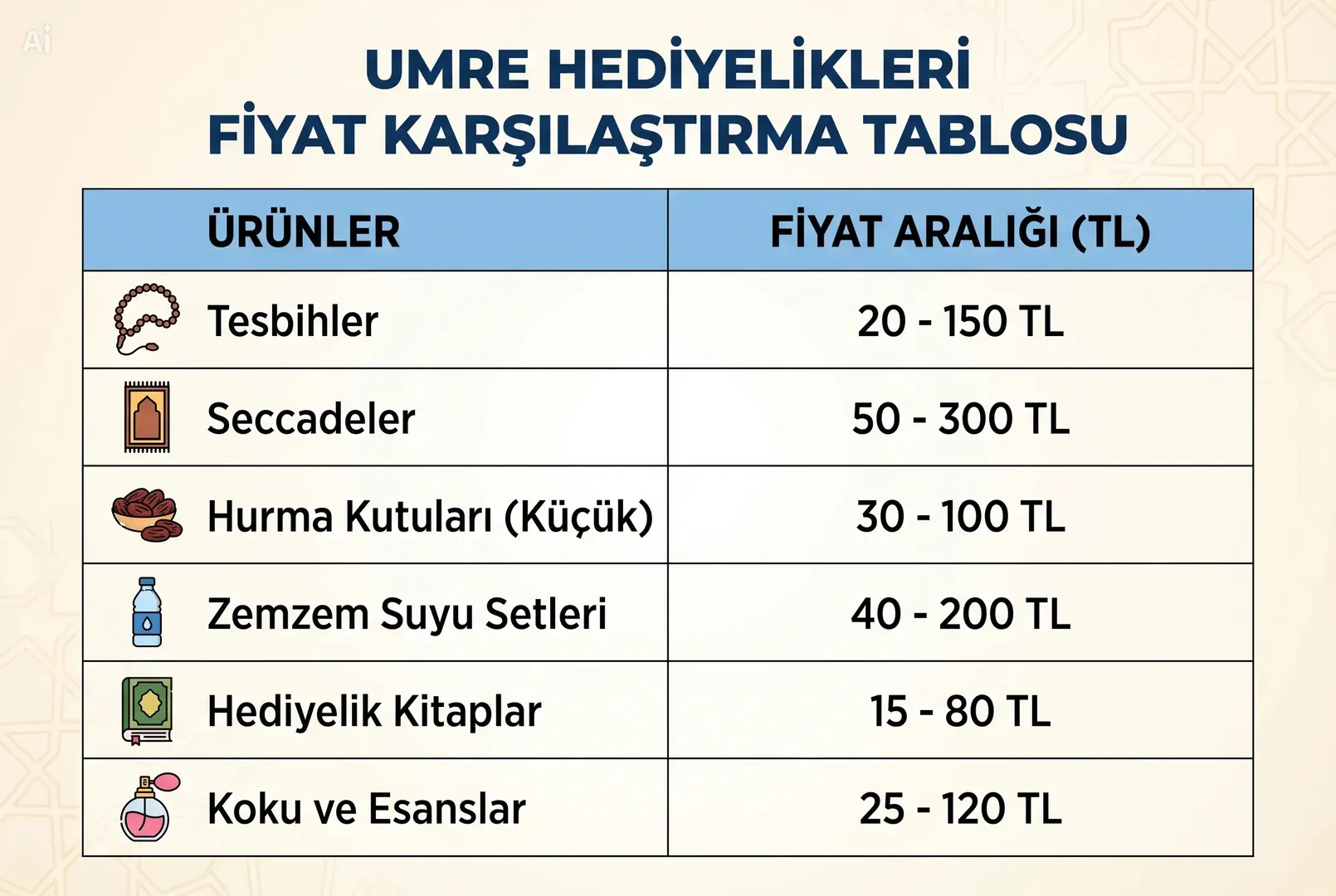 Fiyat Aralıkları Genel Bakış