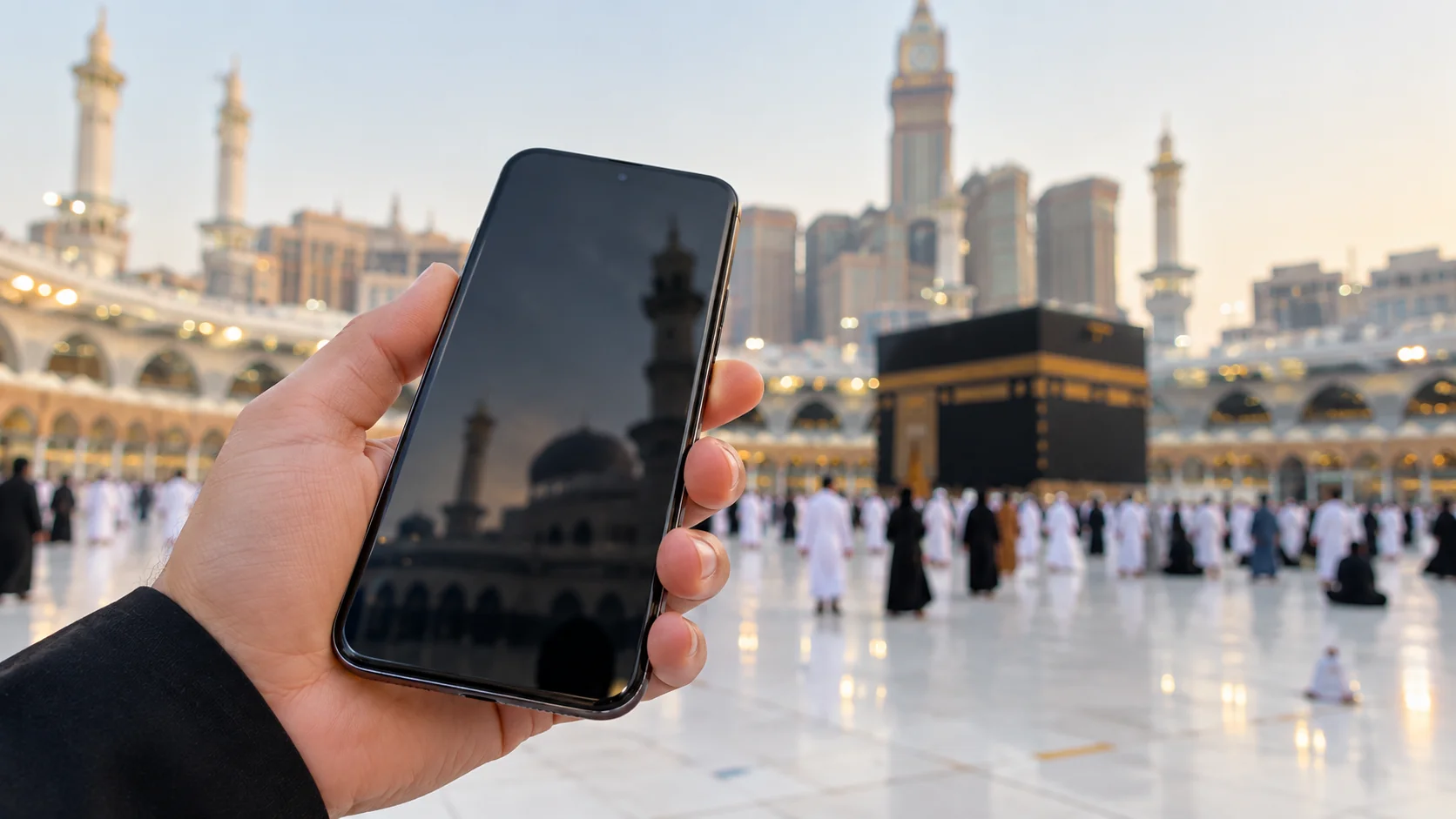 Elde tutulan bir akıllı telefonun yakın planı