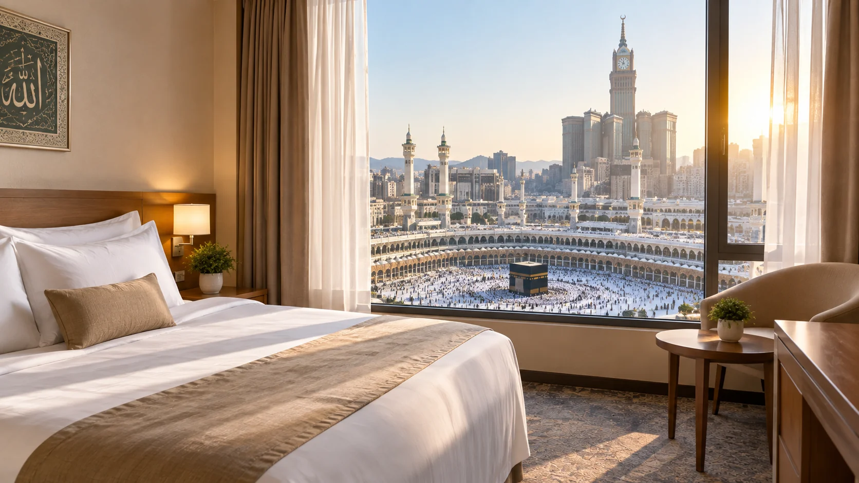 Mescid-i Haram manzaralı otel odası